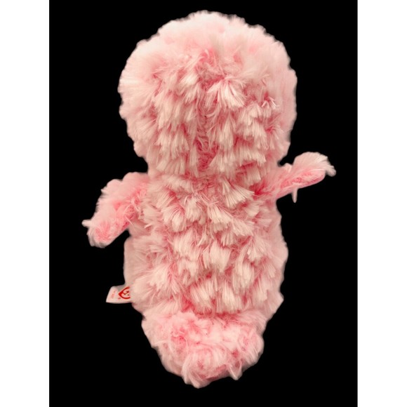 Ty Beanie Babies Beanie Boos Twiggy pink owl 2019 fluffy with glitter P11 - Picture 2 of 4